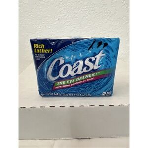 Coast The Eye Opener Rich Lather Deodorant 2 Soap Bars 3.2 Oz Vintage NOS 2003